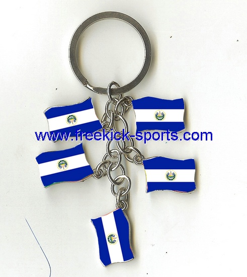 EL Salvador flag key chains