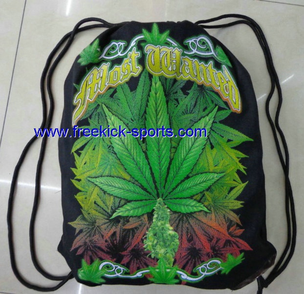 rasta leaf jamaican cotton drawstring bag
