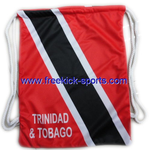 Trinidad and Tobago flag polyester Drawstring bag