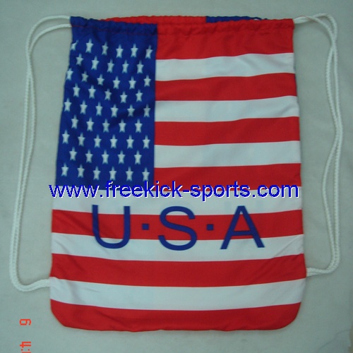 USA flag Drawstring bag