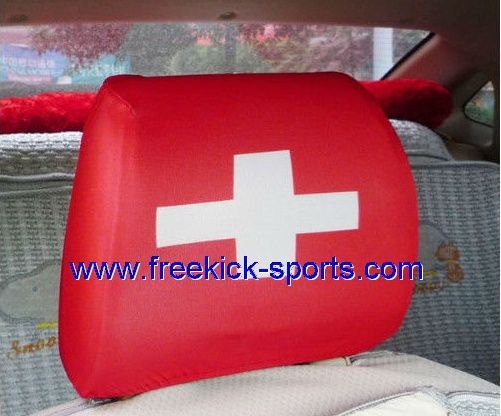 Swiss flag car seat head rest cover