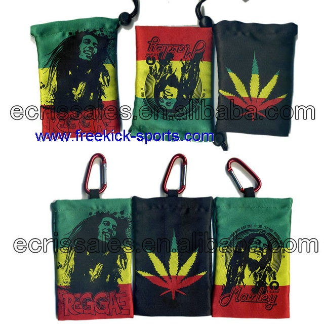 rasta leaf mobile phone bag