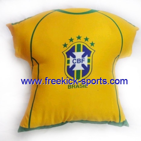Brazil flag shirt shape car cushion pillow
