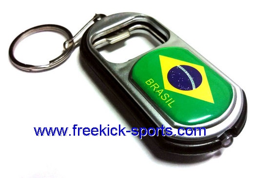 Brazil flag led bottle opener