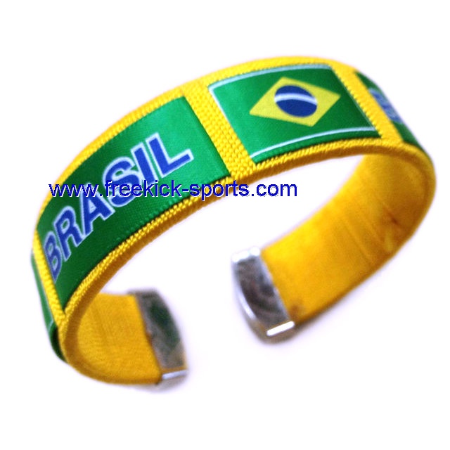 20mm Brazil flag weaving wrist band