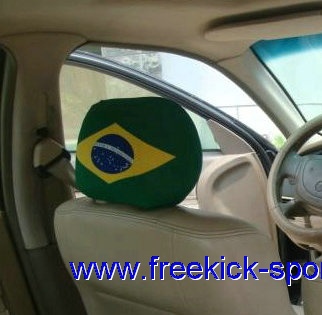 Brazil flag car seat head rest cover