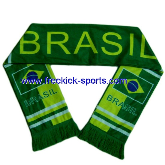 Brazil flag fleece scarf