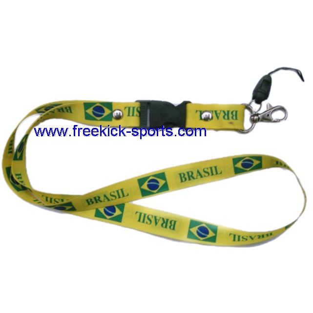 2cm wide brazil flag Lanyard