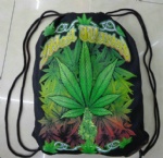 rasta leaf jamaican cotton drawstring bag
