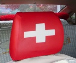 Swiss flag car seat head rest cover