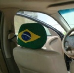 Brazil flag car seat head rest cover